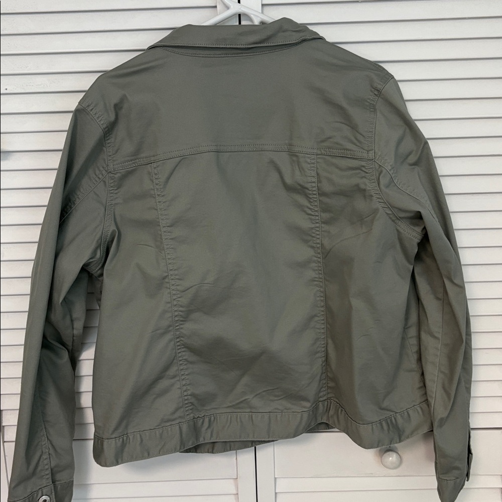 Belle by Kim Gravel Utility Jacket in Green Tea 1X - Picture 5 of 8